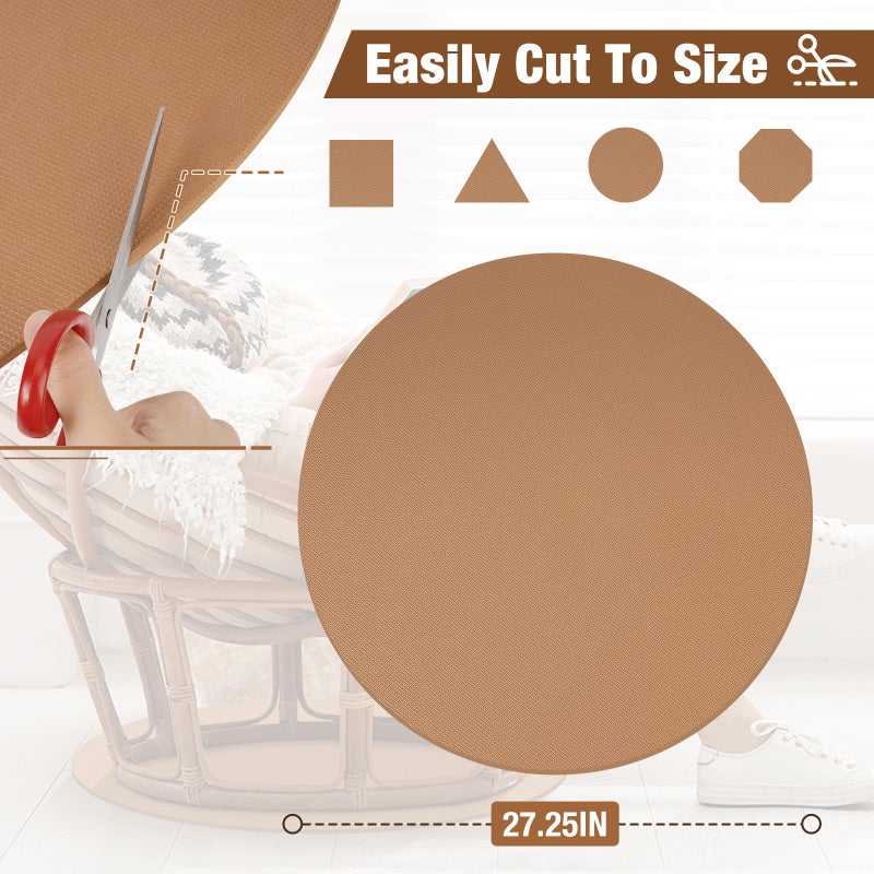 3 BUZZLETT Round Recliner Non Slip Double-Sided Rubber Furniture Pad - Round Floor Rubber Mat for Recliners Protects Hardwood & Tile Floors from Scratches  Coffee - Image 5